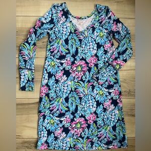 Lilly Pulitzer- Kaisley Dual-Neck, High Tide Navy, Pineapple Paradise sz XXS